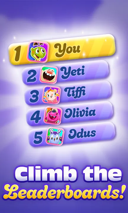 Candy Crush Saga: ranking de jogadores com você em primeiro lugar