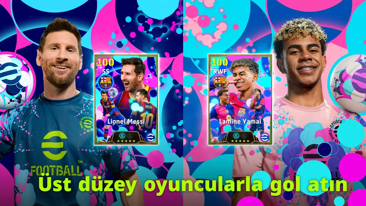 Messi ve Lamine Yamal kartlarıyla eFootball tanıtım görseli