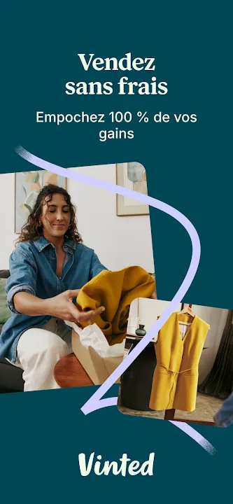Femme pliant des vêtements pour les vendre sur Vinted